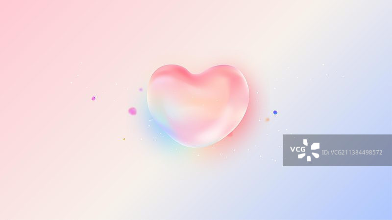 彩色背景上的爱心泡泡矢量背景壁纸图片素材