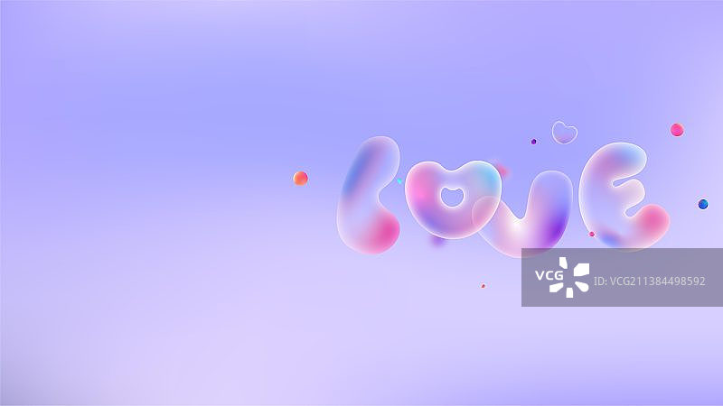 love清新紫色爱心气泡壁纸图片素材