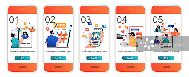 社交网络概念引导页图片素材