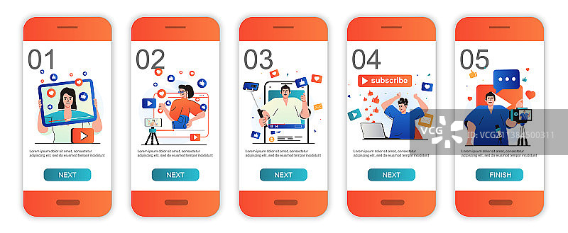 视频博客概念引导页图片素材