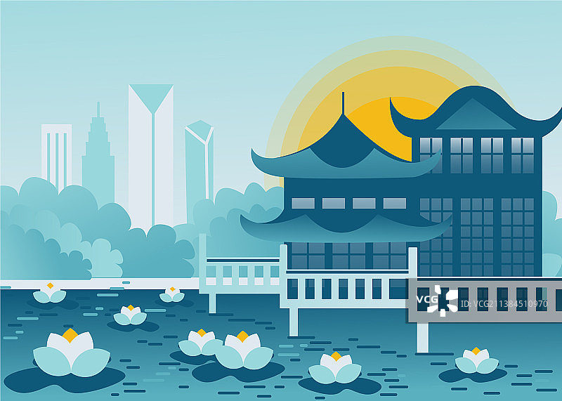 现代风格的中国上海城市风光图片素材