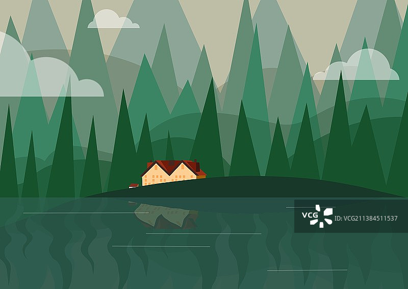 扁平简洁风景壁纸图片素材