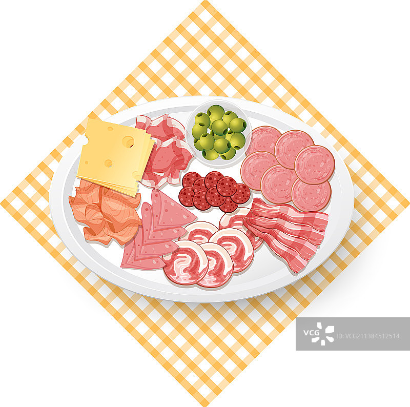 午餐肉与冷切肉组合图片素材