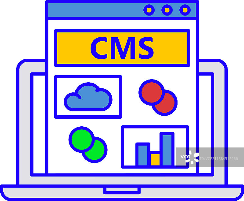 CMS扁平图标在线管理转换图片素材