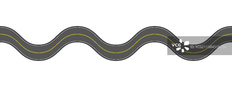 带有水平标记的空荡荡的波浪形沥青路图片素材