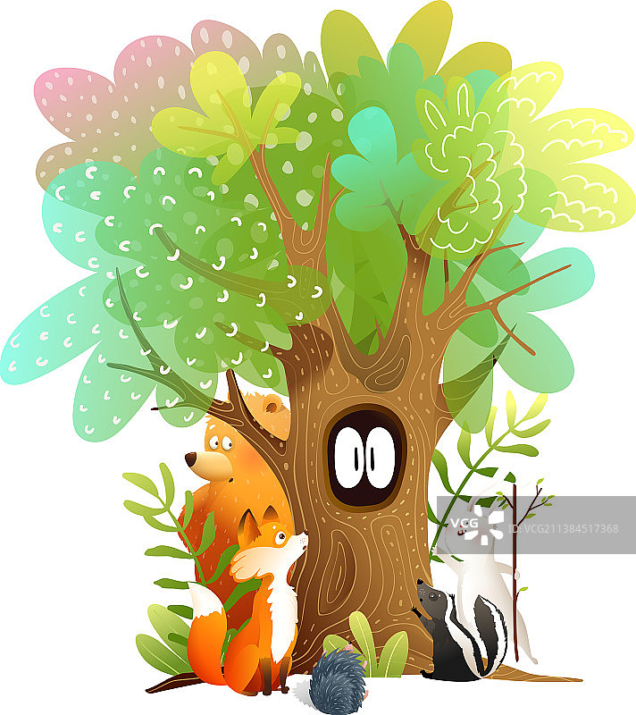 具有背景景观的澳大利亚动物图片素材