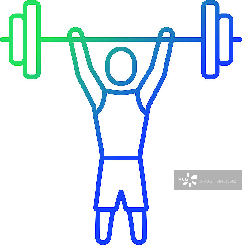 身材矮小的运动员渐变线性图标图片素材