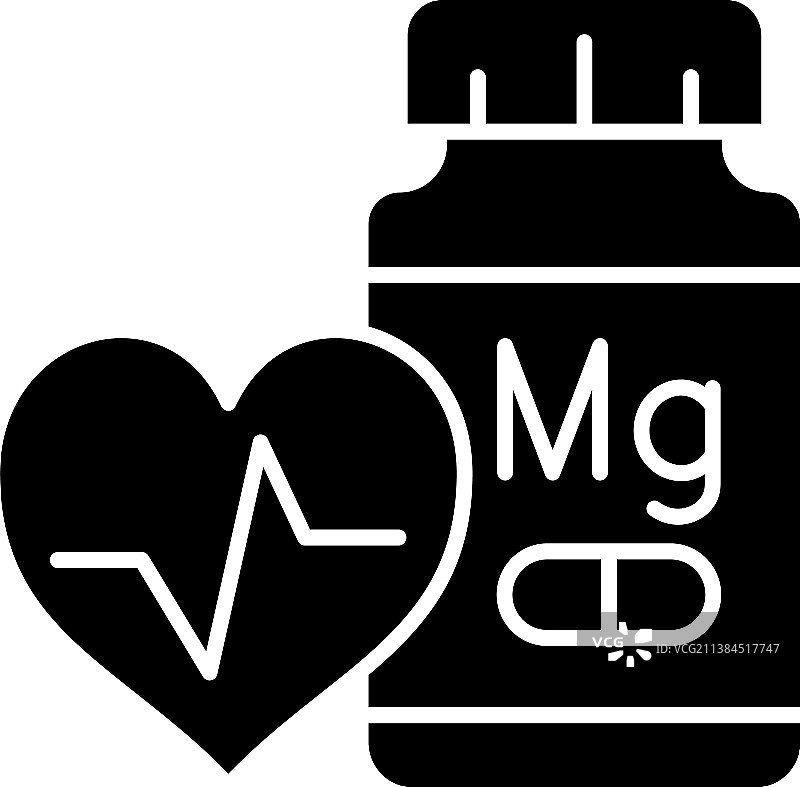 镁补充剂黑色标志符号图片素材