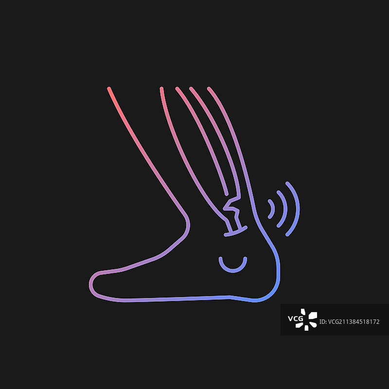 深色主题的关节拉伤渐变图标图片素材