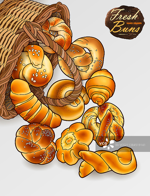 手绘食物涂鸦图片素材