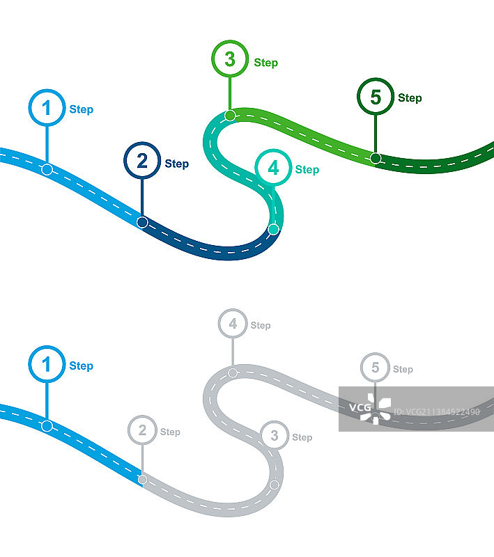 扁平路线图信息图表模板图片素材