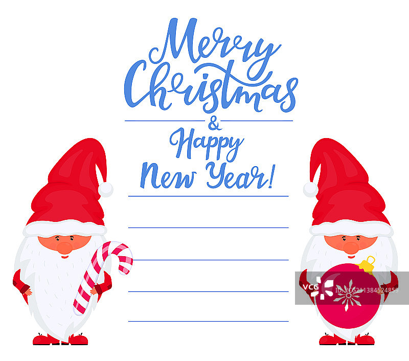 新年圣诞节侏儒贺卡图片素材