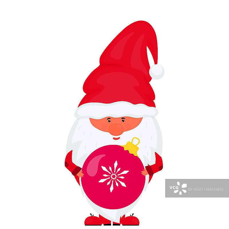 带有圣诞球的新年侏儒图片素材