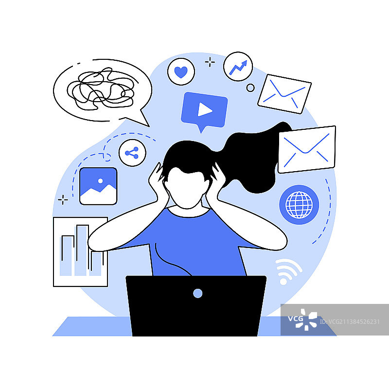 数字超载抽象概念图片素材