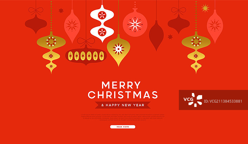 圣诞新年金色民间艺术装饰模板图片素材