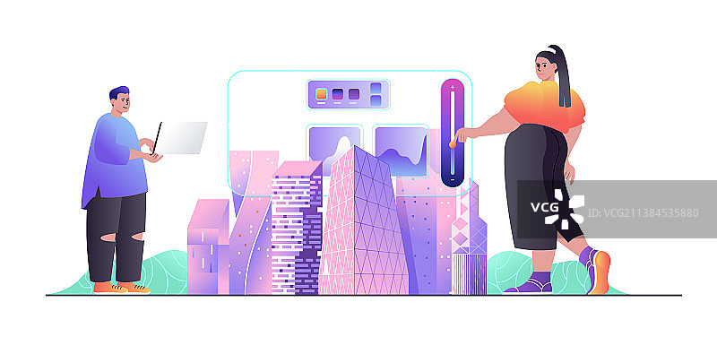 智慧城市概念现代都市网页banner图片素材