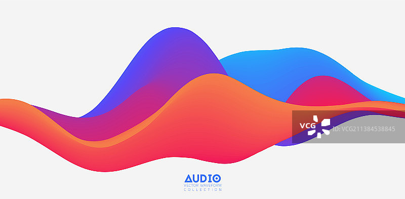 3D彩色实体声波可视化图片素材