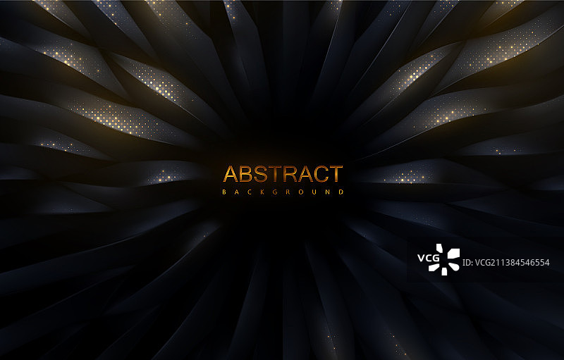 金色亮片放射状黑色鳞片形状图片素材