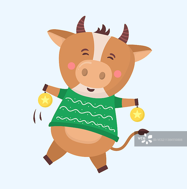 彩色公牛中国新年2021牛图片素材