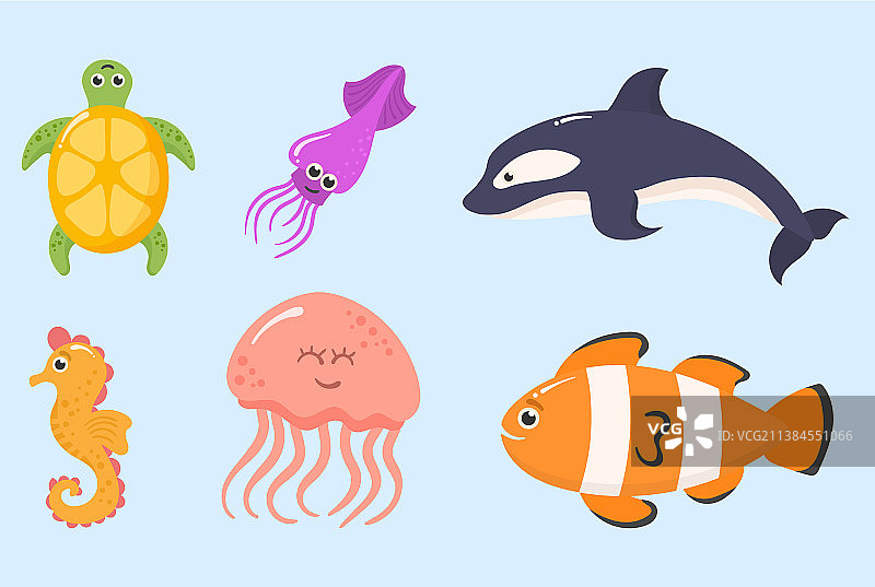 海洋动物水下生物海鱼组合图片素材