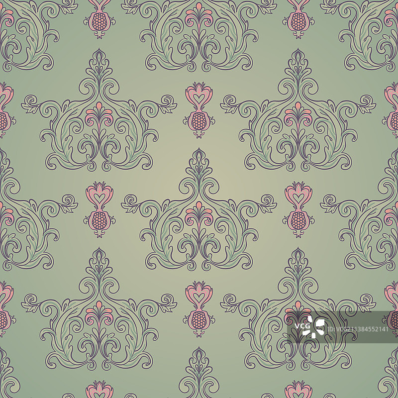 复古花卉无缝图案图片素材