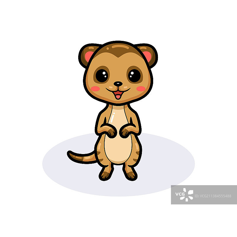 站立的可爱小猫鼬卡通图片素材