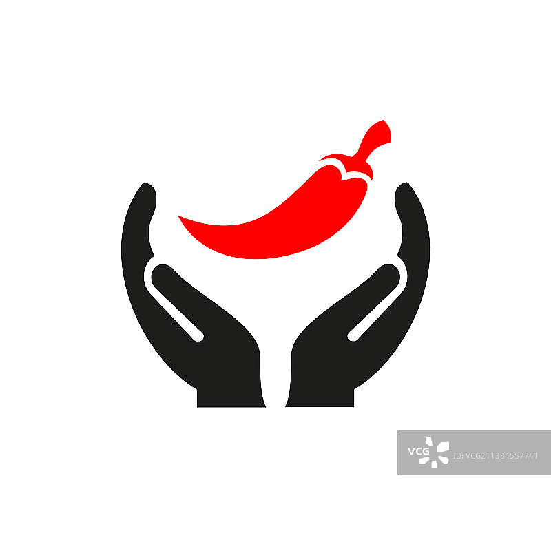 手持辣椒Logo设计图片素材