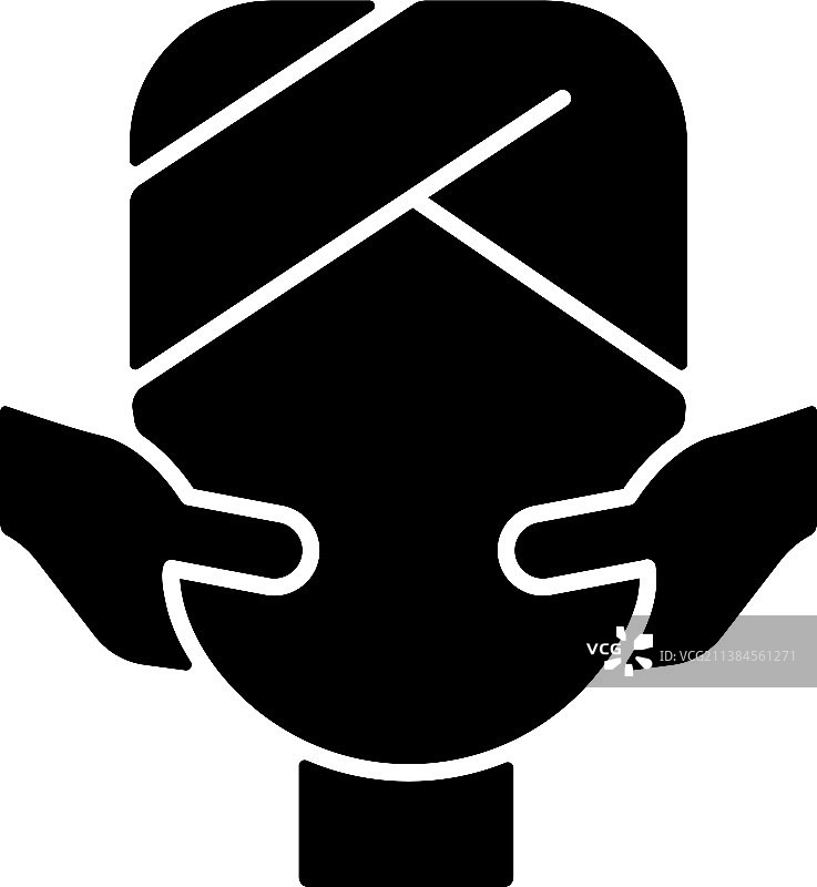 面部按摩黑色字形图标图片素材