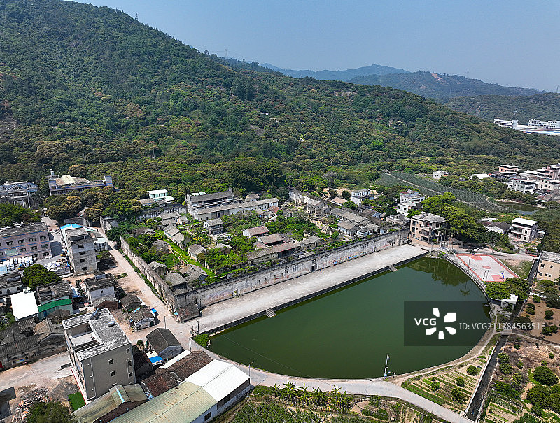 广东省惠州市惠阳区镇隆镇崇林世居大帽山航拍图片素材