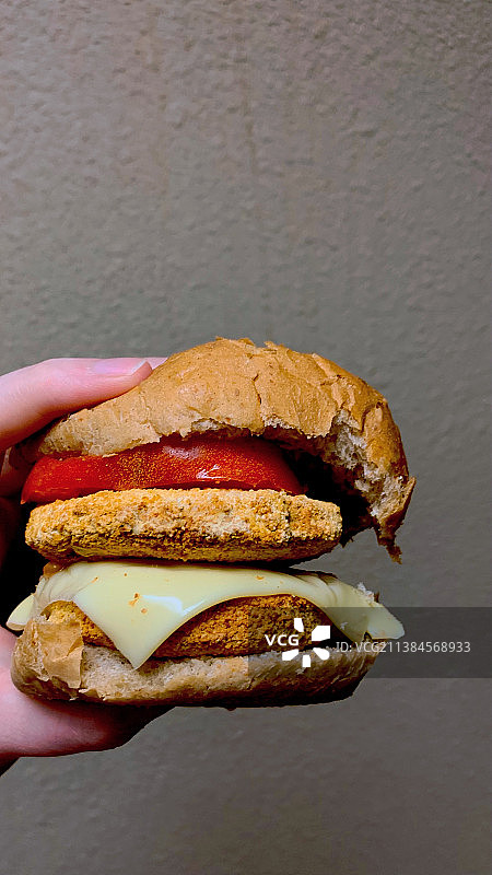健康双层鸡肉汉堡图片素材