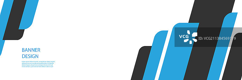 现代蓝色banner背景抽象图形图片素材