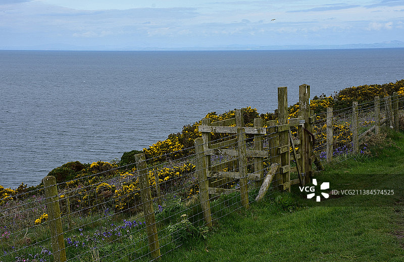 英格兰圣比斯眺望爱尔兰海的景色图片素材