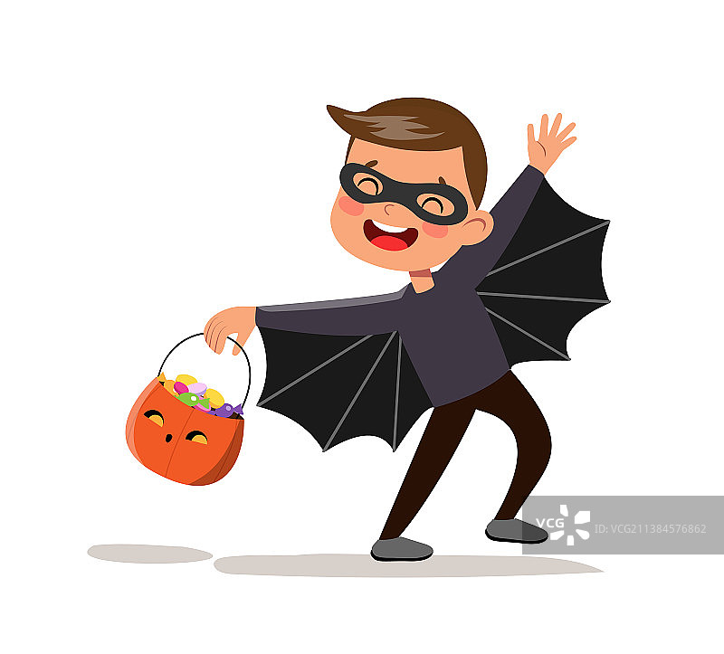 万圣节卡通蝙蝠侠南瓜男孩图片素材