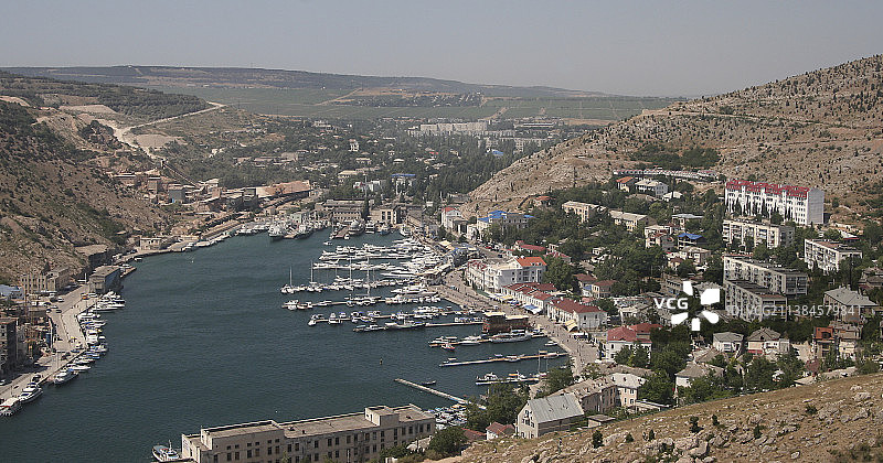 俄罗斯海滨城市建筑高角度景观图片素材