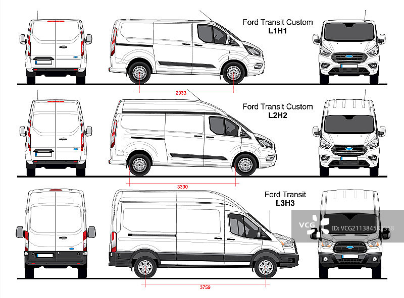 2014年至今的福特厢型车和小型货车图片素材