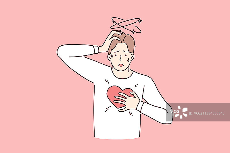 心脏病发作和恐慌概念图片素材