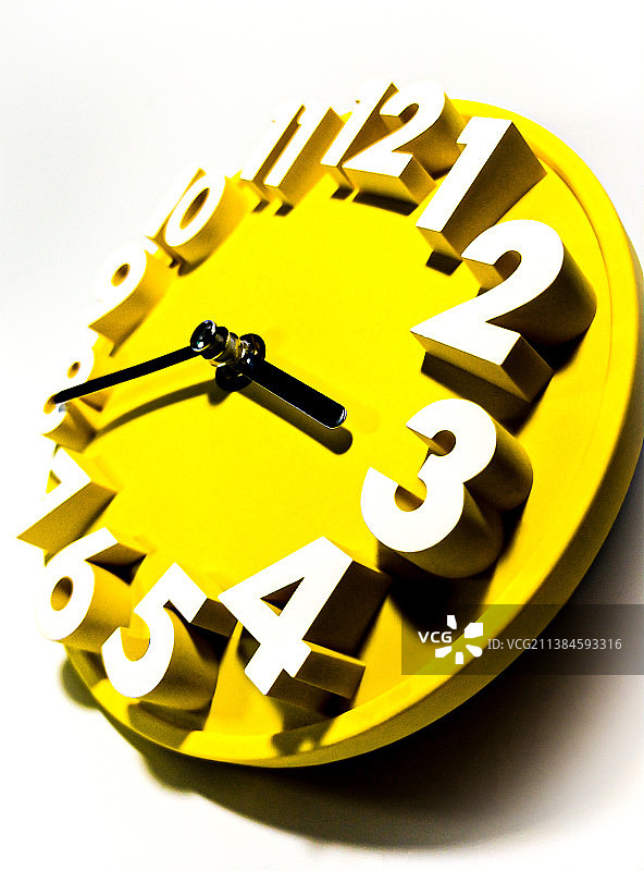黄色时钟特写图片素材