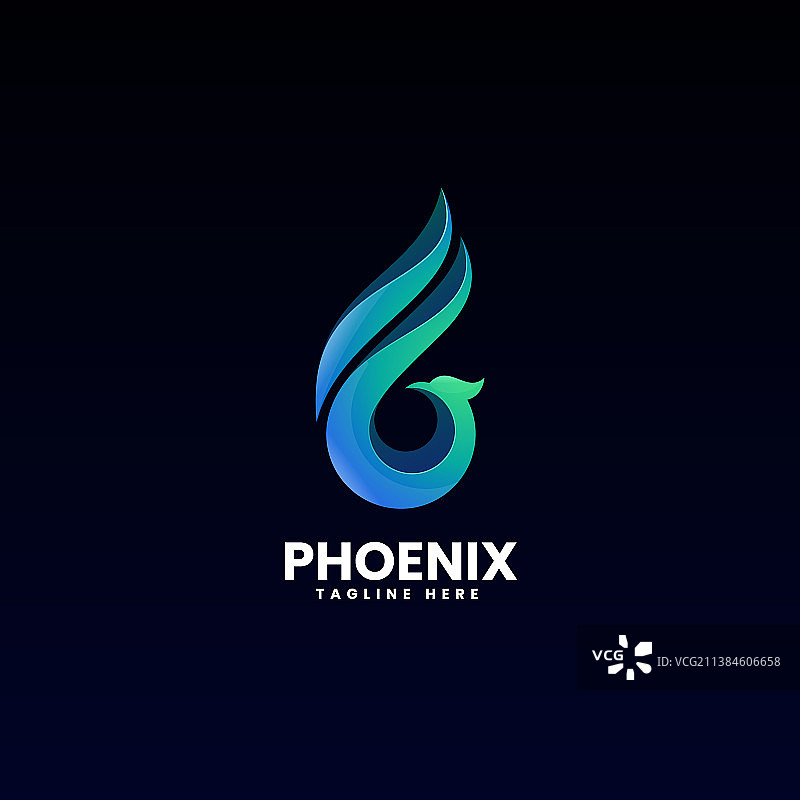 凤凰渐变彩色风格Logo图片素材