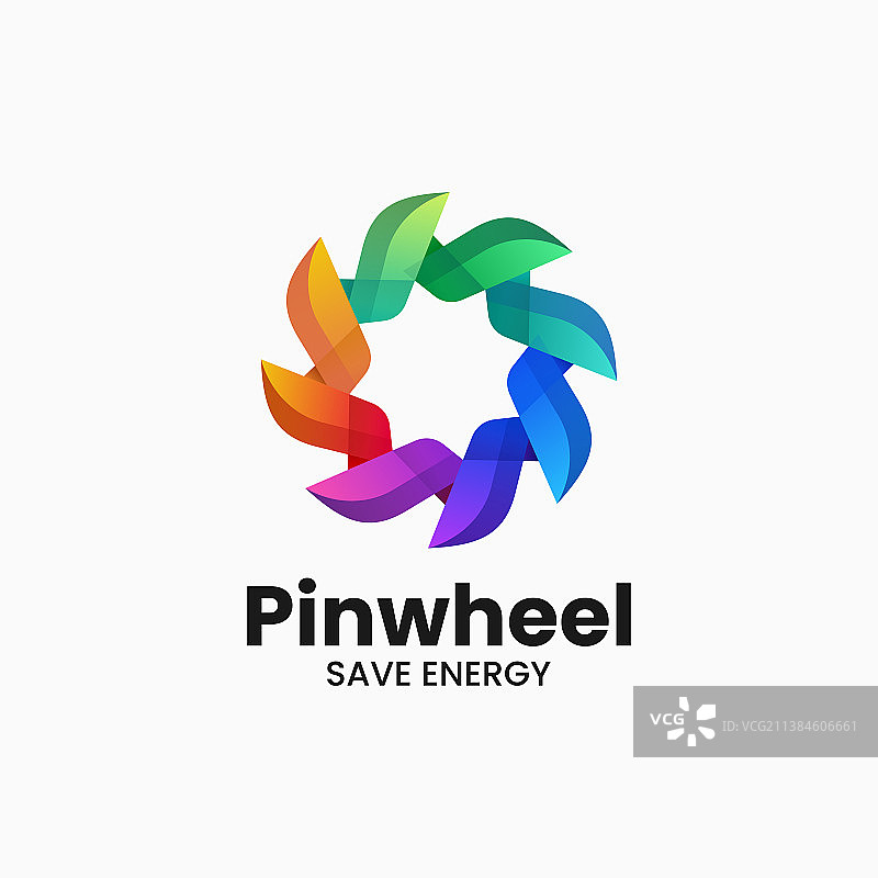 风车渐变彩色风格logo图片素材