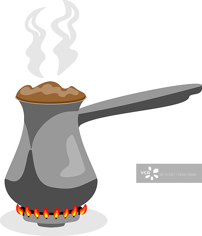 燃气灶上的土耳其咖啡壶图片素材