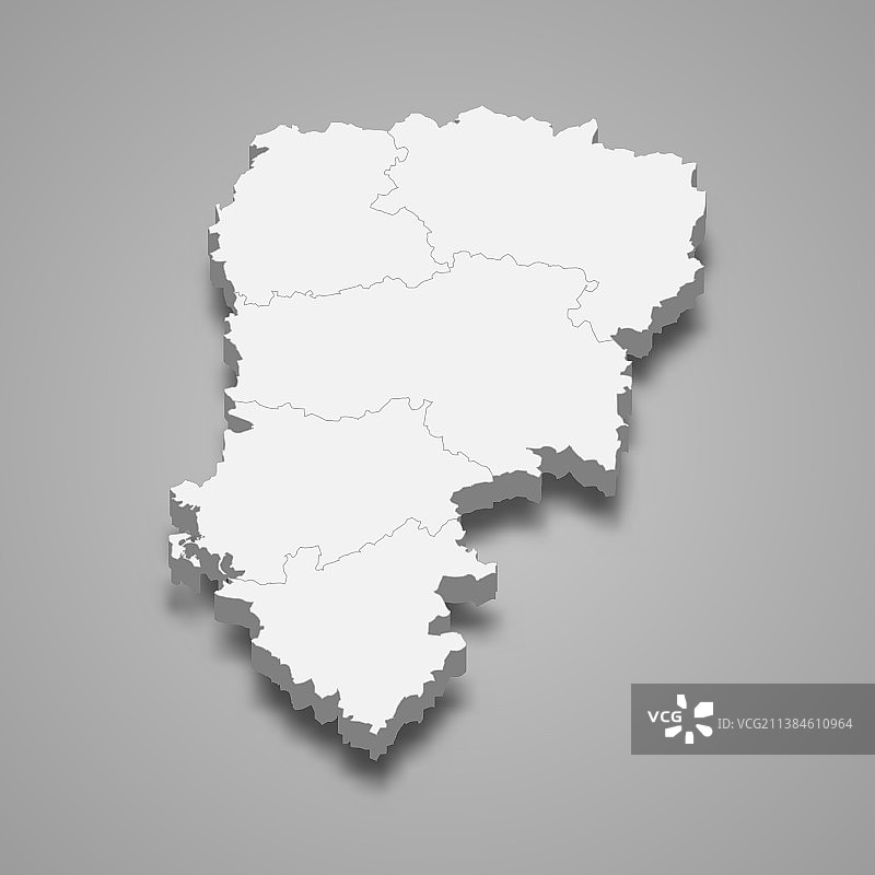 法国埃纳省2.5D地图图片素材