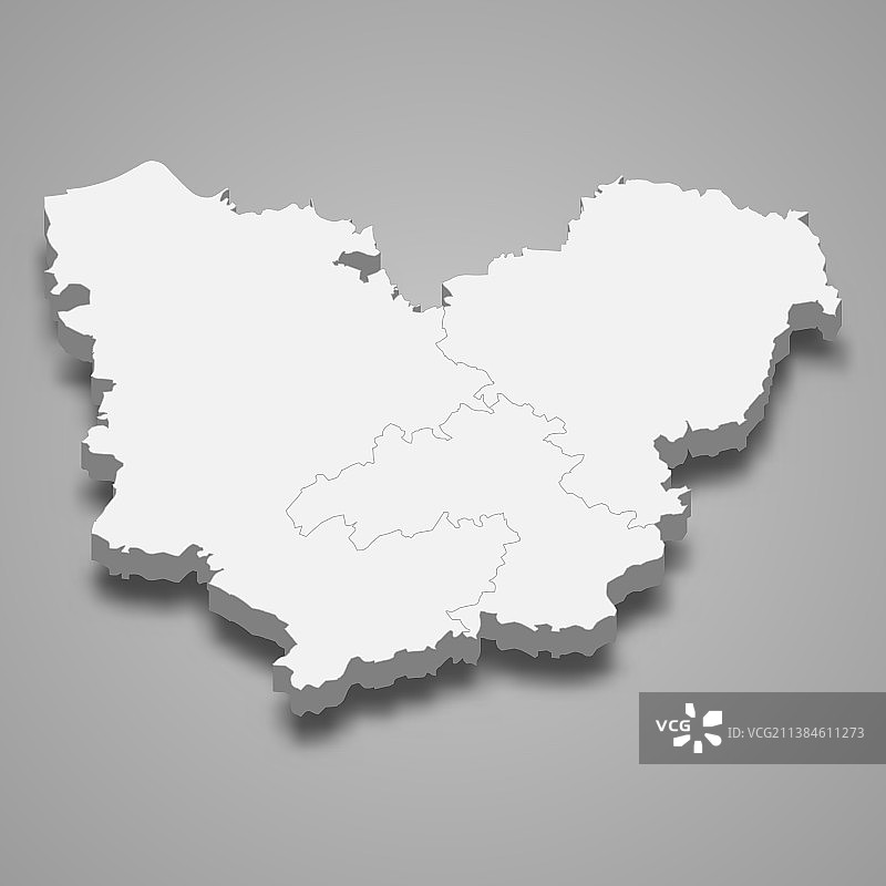 法国厄尔省2.5D地图图片素材