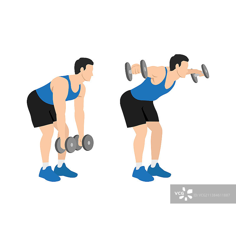 哑铃俯身侧平举图片素材