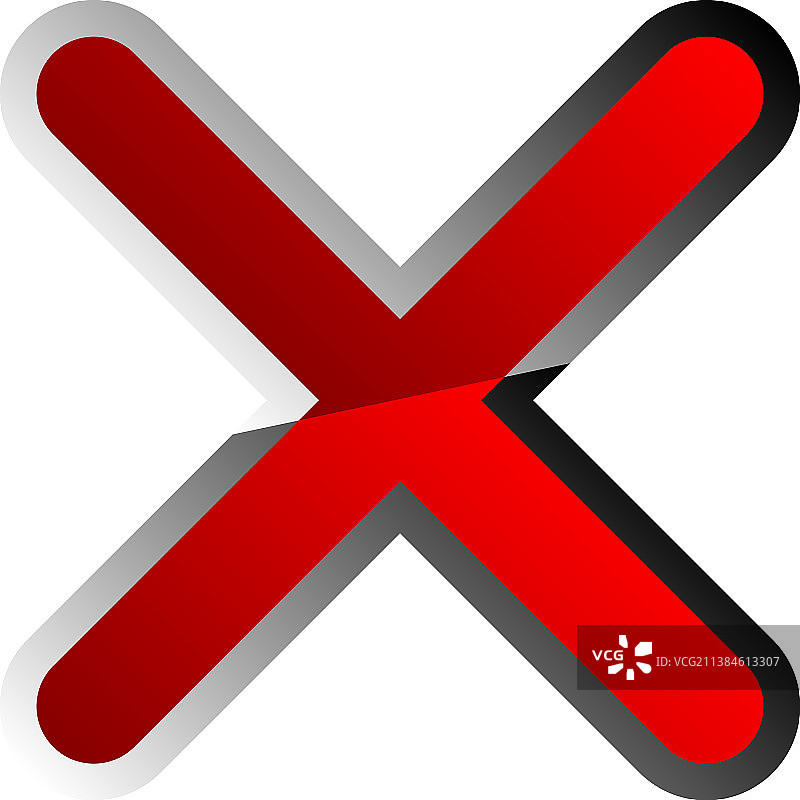 红色叉号标志，禁止符号图片素材