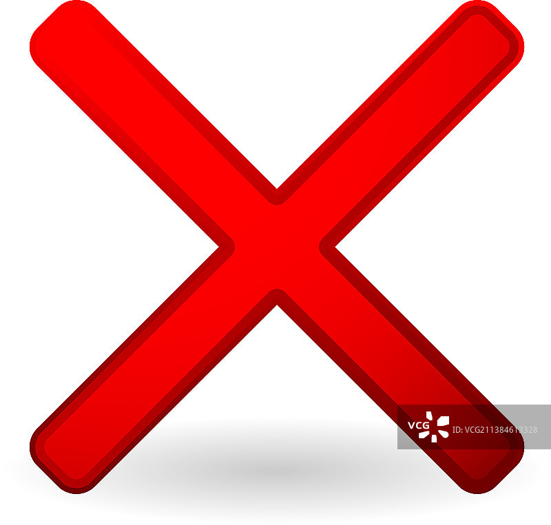 红色叉号标志，禁止符号图片素材