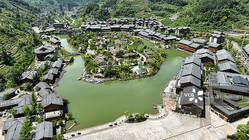 贵州省遵义市道真仡佬族苗族自治县，“中国傩城”景区风光图片素材