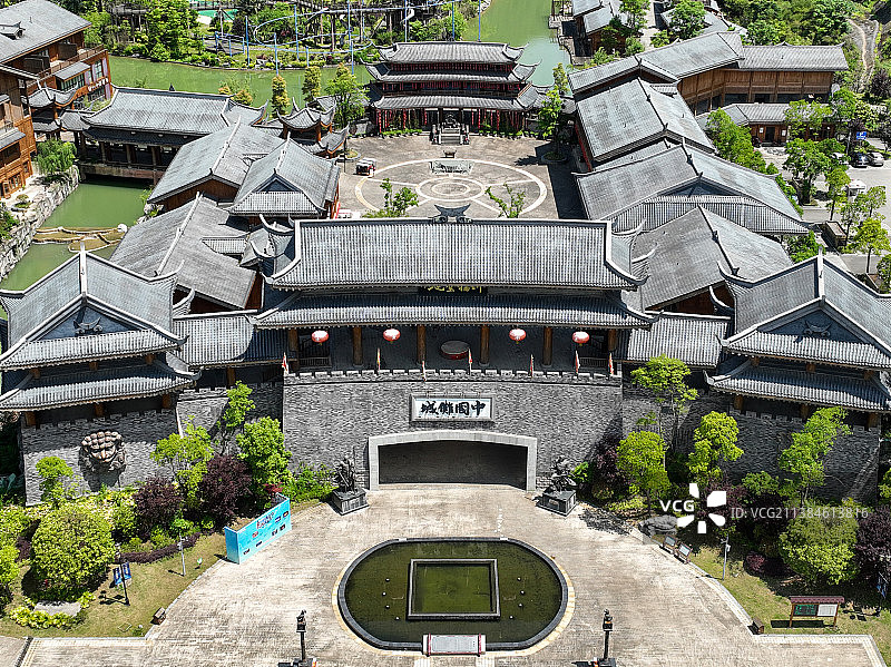 贵州省遵义市道真仡佬族苗族自治县，“中国傩城”景区风光图片素材