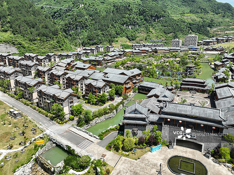 贵州省遵义市道真仡佬族苗族自治县，“中国傩城”景区风光图片素材