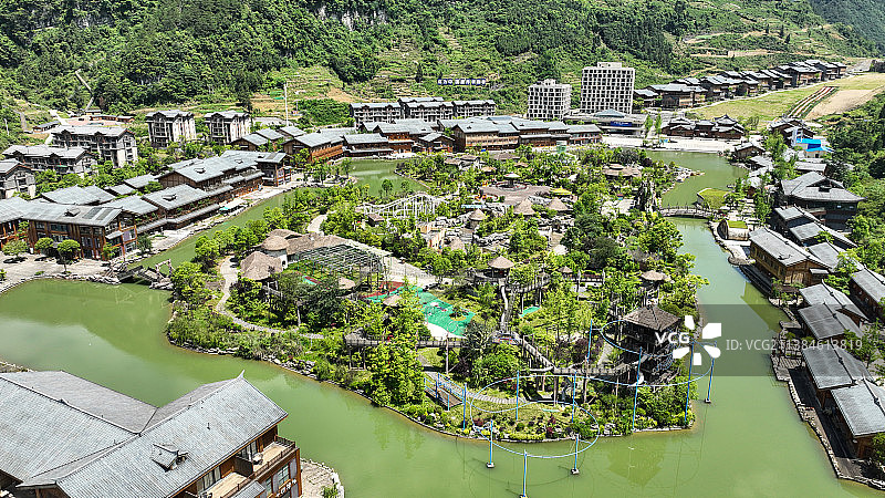 贵州省遵义市道真仡佬族苗族自治县，“中国傩城”景区风光图片素材