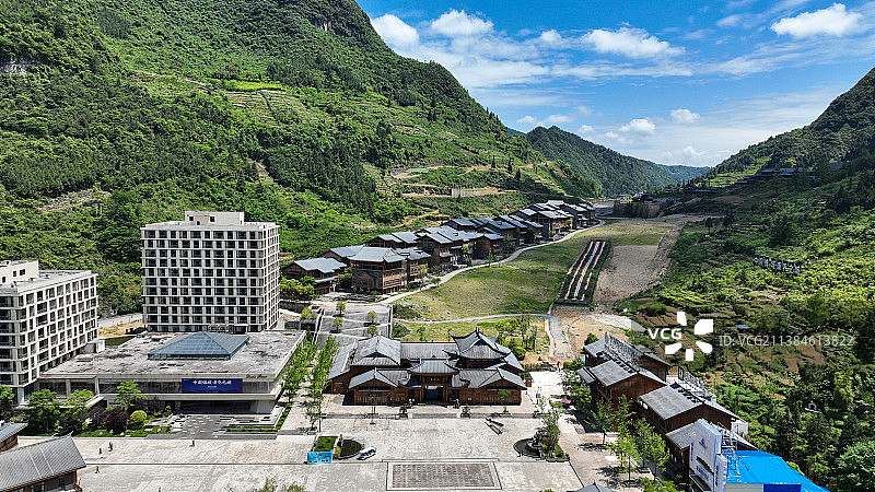 贵州省遵义市道真仡佬族苗族自治县，“中国傩城”景区风光图片素材